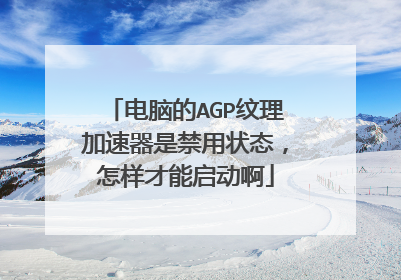 电脑的AGP纹理加速器是禁用状态,怎样才能启动啊