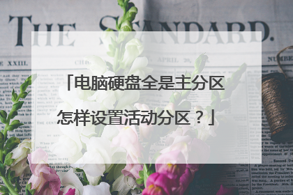电脑硬盘全是主分区怎样设置活动分区？