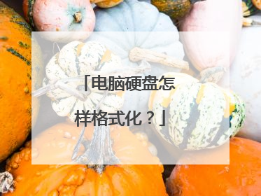 电脑硬盘怎样格式化?