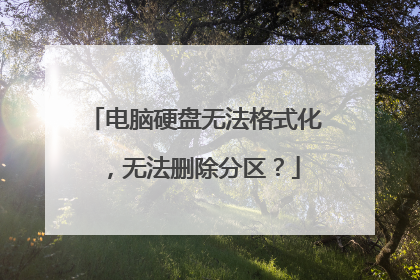 电脑硬盘无法格式化,无法删除分区?