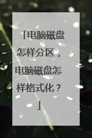 电脑磁盘怎样分区,电脑磁盘怎样格式化?