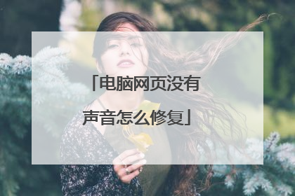 电脑网页没有声音怎么修复