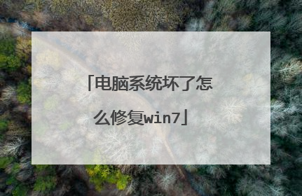 电脑系统坏了怎么修复win7