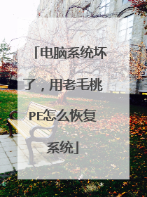 电脑系统坏了，用老毛桃PE怎么恢复系统