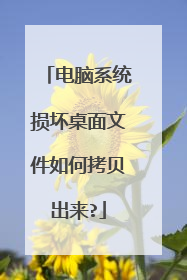 电脑系统损坏桌面文件如何拷贝出来?