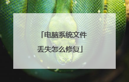电脑系统文件丢失怎么修复