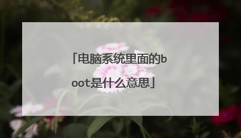 电脑系统里面的boot是什么意思