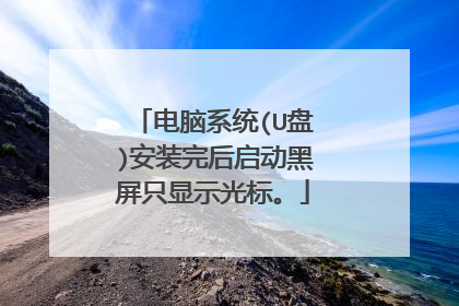 电脑系统(U盘)安装完后启动黑屏只显示光标。