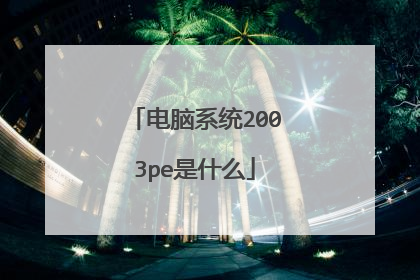 电脑系统2003pe是什么