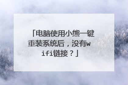 电脑使用小熊一键重装系统后，没有wifi链接？