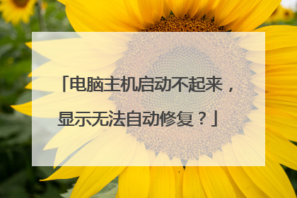 电脑主机启动不起来,显示无法自动修复?