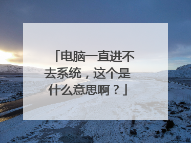电脑一直进不去系统,这个是什么意思啊?