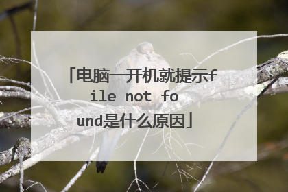 电脑一开机就提示file not found是什么原因
