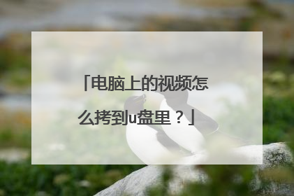 电脑上的视频怎么拷到u盘里?