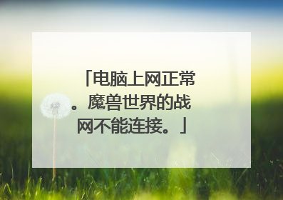 电脑上网正常。魔兽世界的战网不能连接。