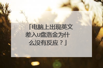 电脑上出现英文差入U盘洛金为什么没有反应?