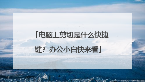 电脑上剪切是什么快捷键? 办公小白快来看