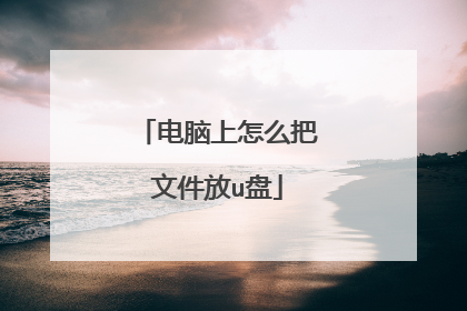 电脑上怎么把文件放u盘