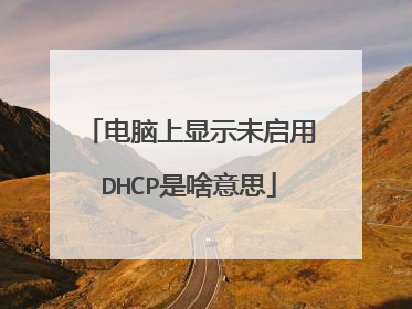 电脑上显示未启用DHCP是啥意思