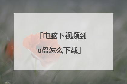 电脑下视频到u盘怎么下载