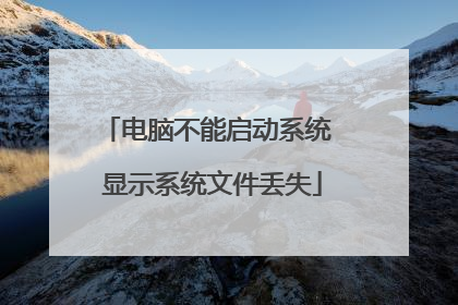 电脑不能启动系统 显示系统文件丢失