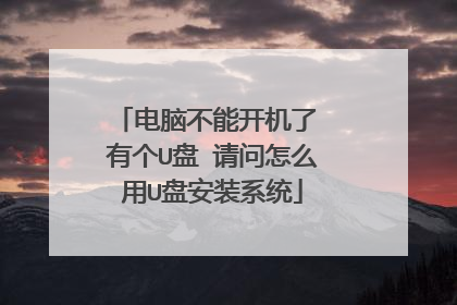 电脑不能开机了 有个U盘 请问怎么用U盘安装系统