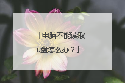 电脑不能读取U盘怎么办?