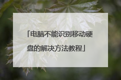 电脑不能识别移动硬盘的解决方法教程