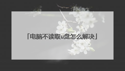 电脑不读取u盘怎么解决