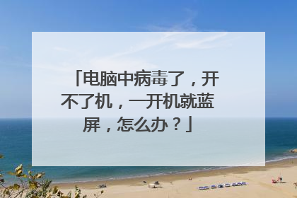 电脑中病毒了,开不了机,一开机就蓝屏,怎么办?
