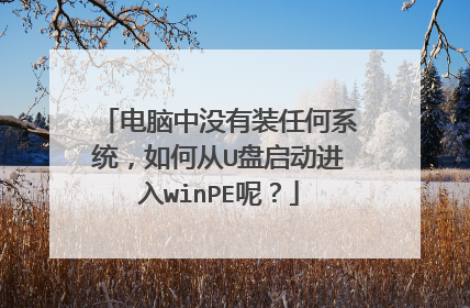 电脑中没有装任何系统,如何从U盘启动进入winPE呢?