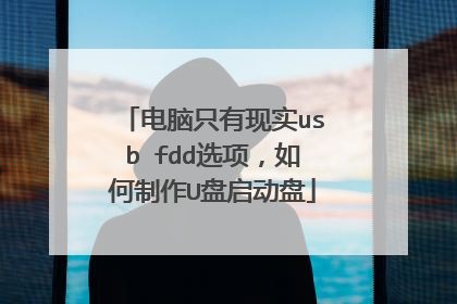 电脑只有现实usb fdd选项,如何制作U盘启动盘