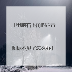 电脑右下角的声音图标不见了怎么办