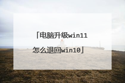 电脑升级win11怎么退回win10
