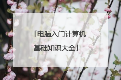电脑入门计算机基础知识大全