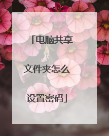 电脑共享文件夹怎么设置密码
