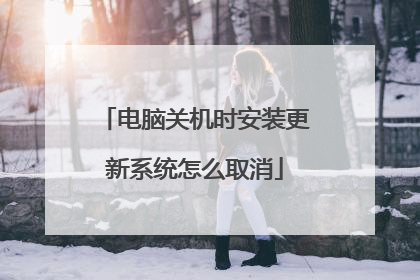 电脑关机时安装更新系统怎么取消