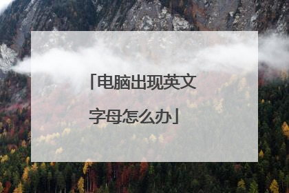 电脑出现英文字母怎么办
