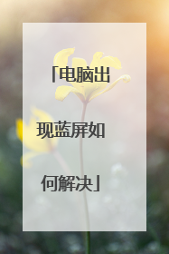 电脑出现蓝屏如何解决