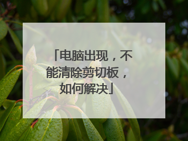 电脑出现,不能清除剪切板,如何解决