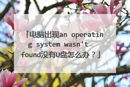 电脑出现an operating system wasn't found没有U盘怎么办?