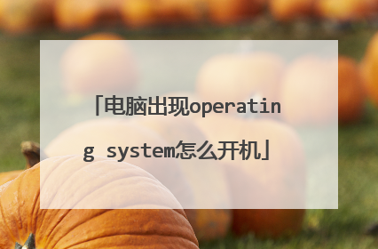 电脑出现operating system怎么开机