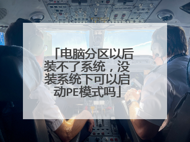 电脑分区以后装不了系统，没装系统下可以启动PE模式吗