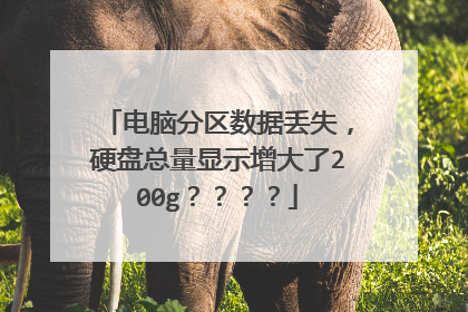 电脑分区数据丢失,硬盘总量显示增大了200g????