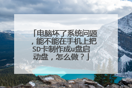 电脑坏了系统问题,能不能在手机上把SD卡制作成u盘启动盘,怎么做?