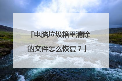 电脑垃圾箱里清除的文件怎么恢复?