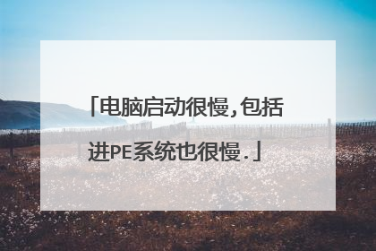 电脑启动很慢,包括进PE系统也很慢.