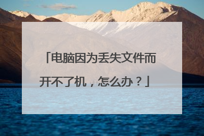 电脑因为丢失文件而开不了机,怎么办?