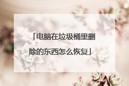 电脑在垃圾桶里删除的东西怎么恢复
