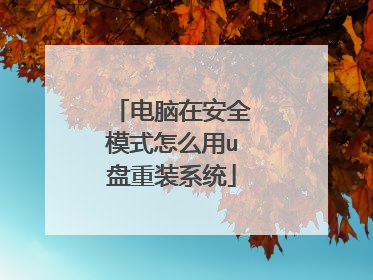 电脑在安全模式怎么用u盘重装系统